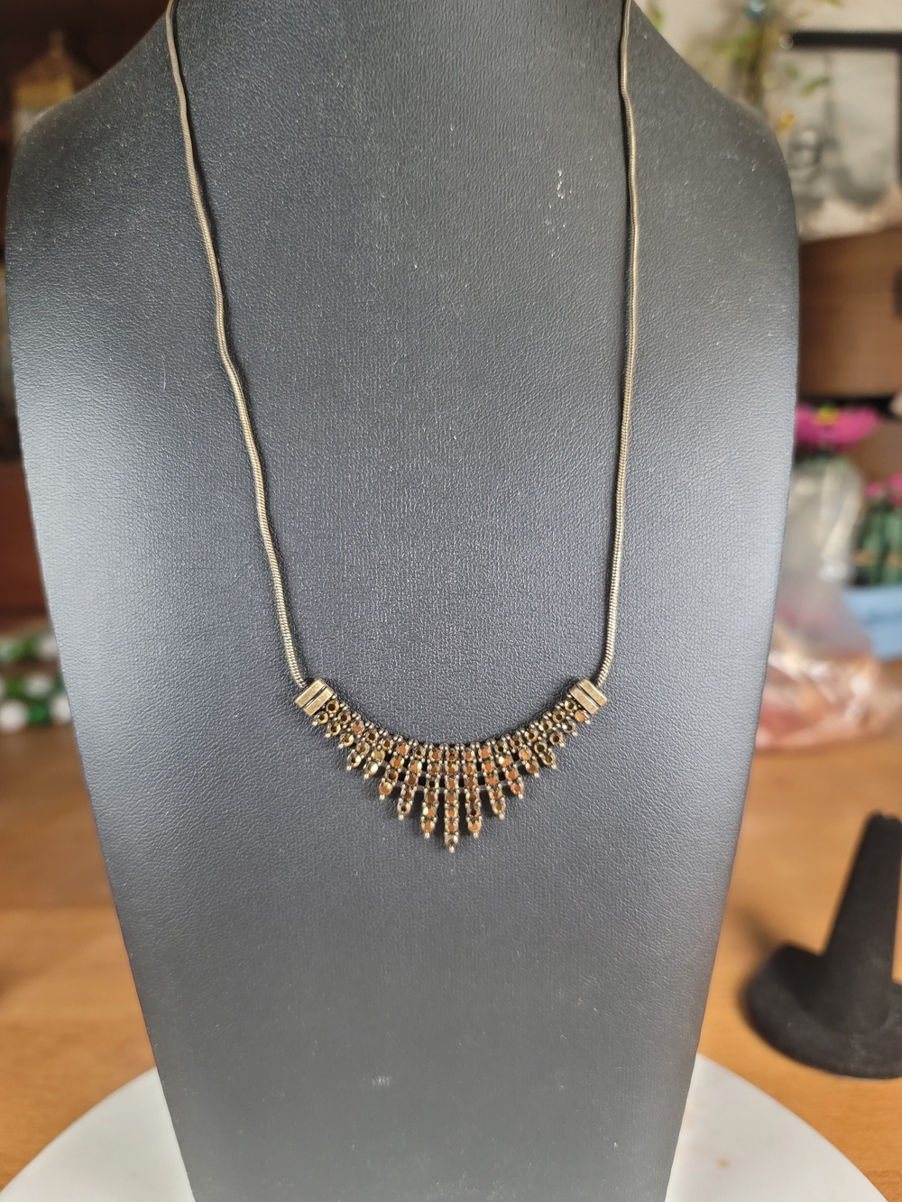 paparazzi Brass-Tone Fringe Bib Necklace